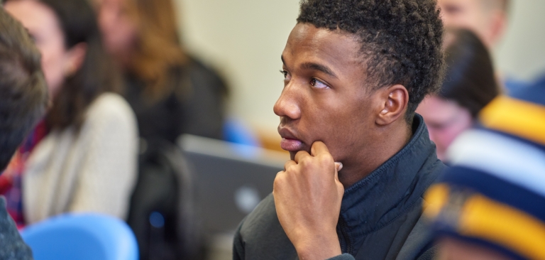 Student in class